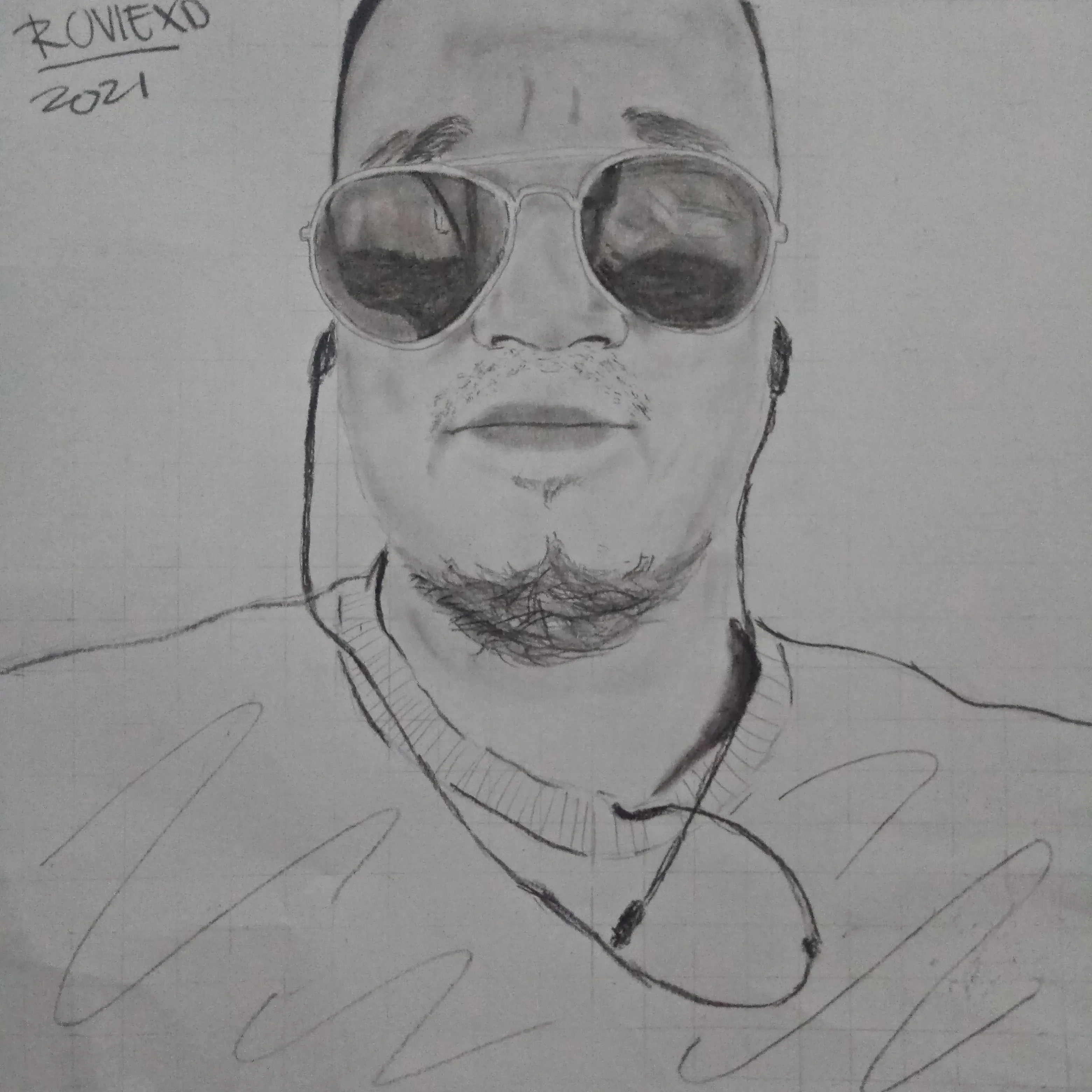 Hand-drawn artwork by TOPEH, pencil on paper